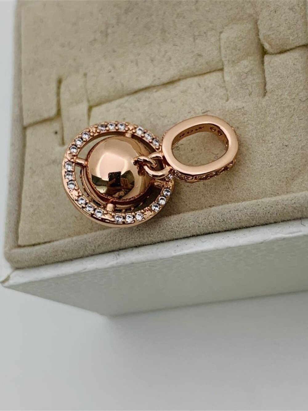 ✨🔥Pandora Confession Pink Globe Charm Rose Gold Pendant - Picture 5 of 7